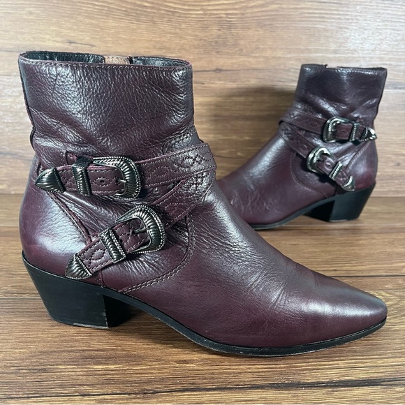 FRYE Ellen Buckle Booties Boots Women's Size Leather Shoes